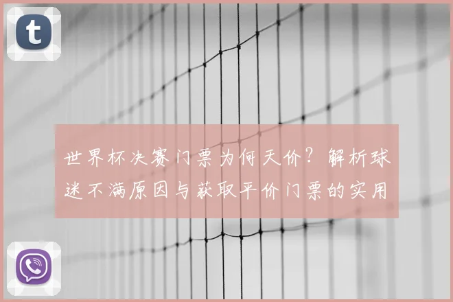 世界杯决赛门票为何天价？解析球迷不满原因与获取平价门票的实用方法